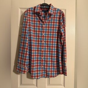Mizzen+Main Red and Blue Plaid Casual Shirt